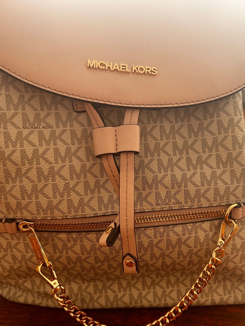Michael Kors Tote Bag in Cream and Pink with Tan Interior